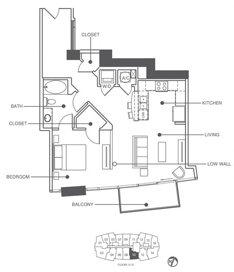 Residence 10 Floor Plan at Element, Tampa, 33602